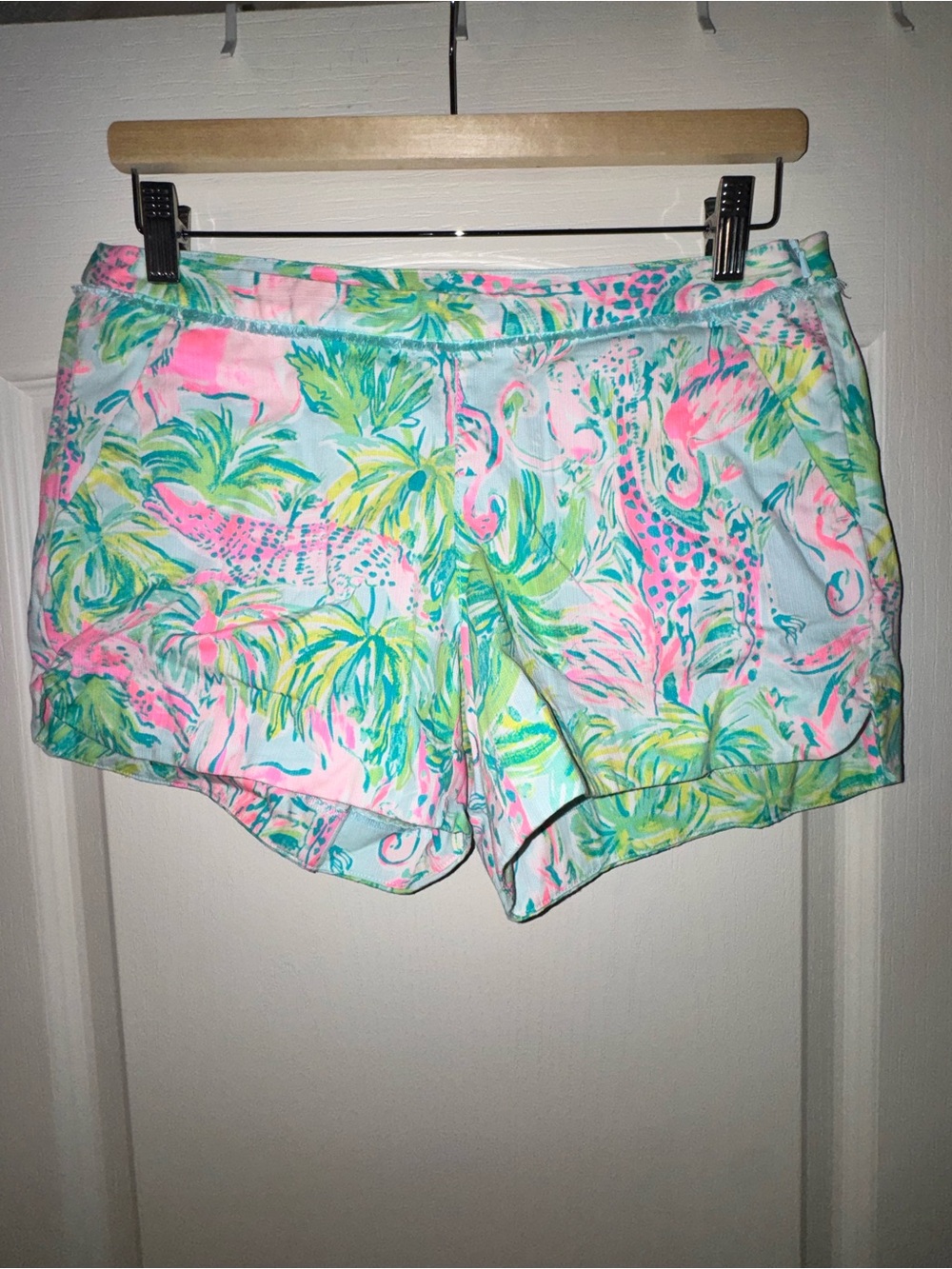 Safari Size 4 Print Women’s Shorts - Pink & Green Lilly Pulitzer